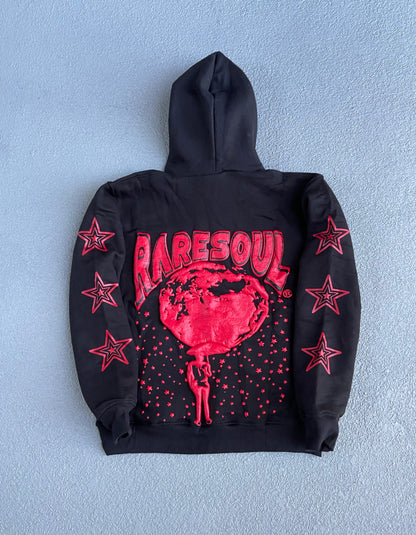 Rare Soul Hoodie (Black & Red)